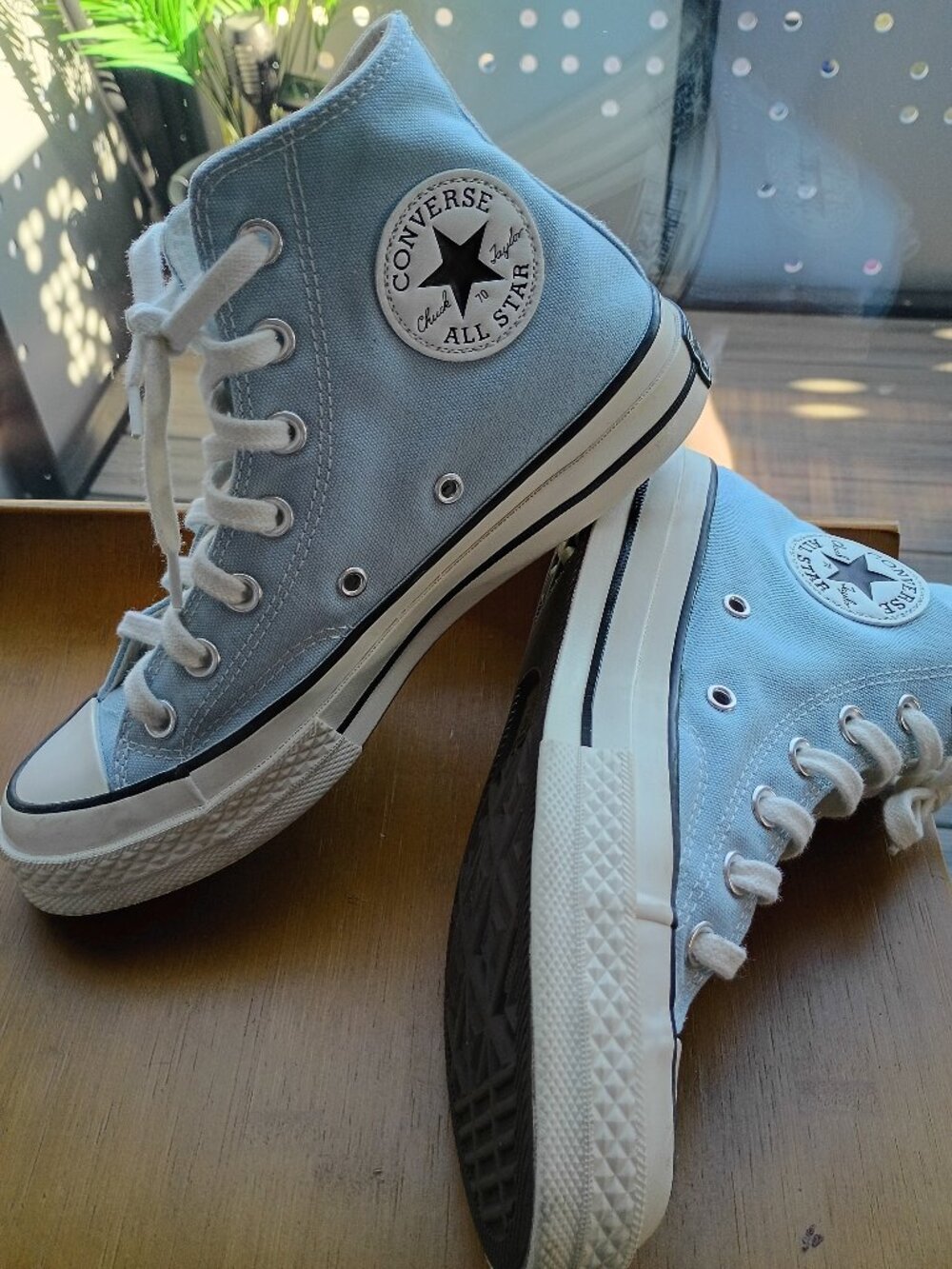 Converse All Star High Top Light Blue Canvas Sneakers
